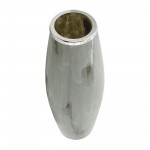 Glass, 24"h Vase W/ Metal Ring, Taupe