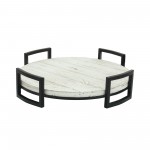 S/2 Round Wood Trays, Gray