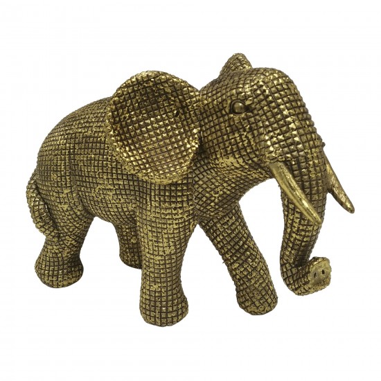 Resin, 8" Elephant Deco, Gold