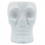 Cer, 6" Skull Vase, White