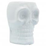 Cer, 6" Skull Vase, White