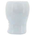 Cer, 6" Skull Vase, White