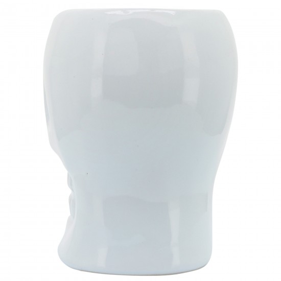 Cer, 6" Skull Vase, White