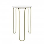 Metal, S/2 22/28" End Tables, White/gld