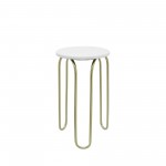 Metal, S/2 22/28" End Tables, White/gld