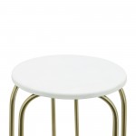 Metal, S/2 22/28" End Tables, White/gld