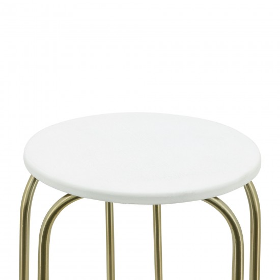 Metal, S/2 22/28" End Tables, White/gld