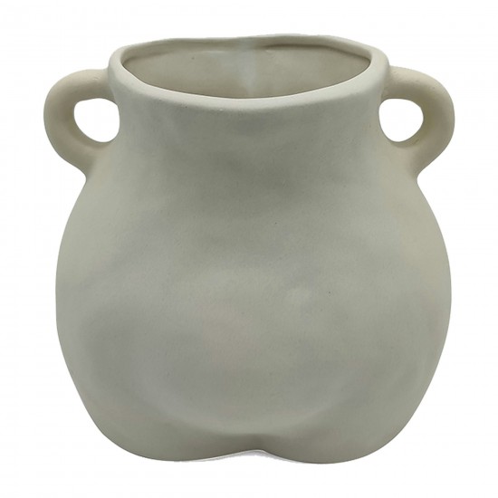 Dol, 6"h Bum Vase W/ Handles, Cotton