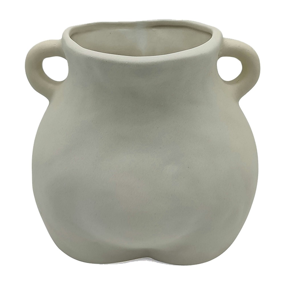 Dol, 6"h Bum Vase W/ Handles, Cotton