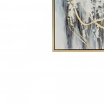 22x42 S/3 Abstract Canvas, Multi On Gold Frame