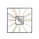 Ec, Square Gold Metal Mirror Clock, Wb