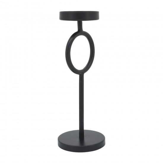 Metal, 13"h Ring Candle Holder, Black