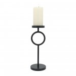 Metal, 13"h Ring Candle Holder, Black