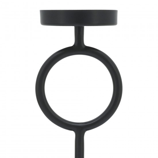 Metal, 13"h Ring Candle Holder, Black