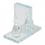 S/2 Crystal Chess Piece Bookends, Clear