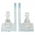 S/2 Crystal Chess Piece Bookends, Clear