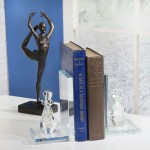 S/2 Crystal Chess Piece Bookends, Clear