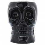 Cer, 6" Skull Vase, Black