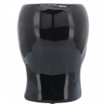 Cer, 6" Skull Vase, Black