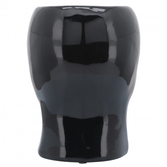 Cer, 6" Skull Vase, Black