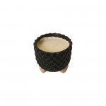 6" Woven Candle By Liv & Skye,blk 13oz