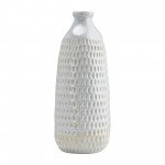 Cer, 16" Dimpled Vase, Oatmeal