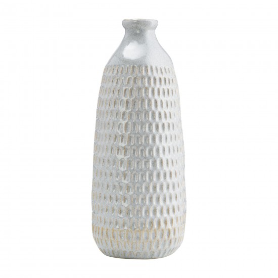 Cer, 16" Dimpled Vase, Oatmeal