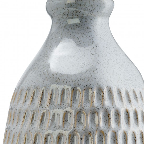 Cer, 16" Dimpled Vase, Oatmeal