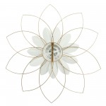 Metal 25" Wall Flower, White/blue, Wb