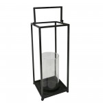 Ec, Black Metal/glassopen Lantern, 16"