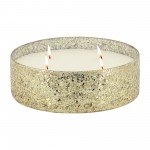 Candle On Gold Crackled Glass 49oz