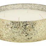 Candle On Gold Crackled Glass 49oz