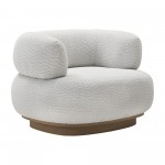 Modern Roundback Chair, Ivory