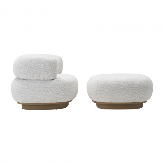 Modern Roundback Chair, Ivory