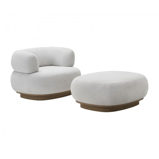 Modern Roundback Chair, Ivory