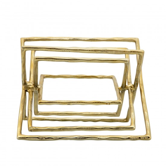 Metal, 11"h 5-square Links, Gold