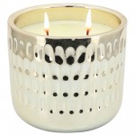 6" Dimpled Scented Candle, Gold 14oz