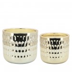 6" Dimpled Scented Candle, Gold 14oz