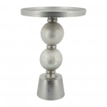 Metal, 22"h Orb Side Table, Mirror Top, Champ/brnz