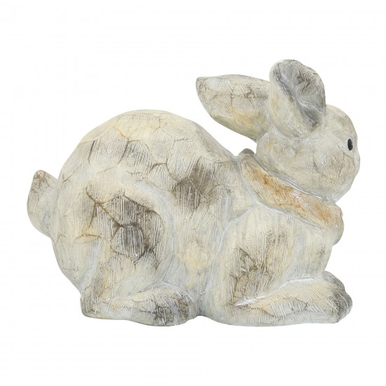 Resin, 16"l Mr. Rabbit Statue, Antique White