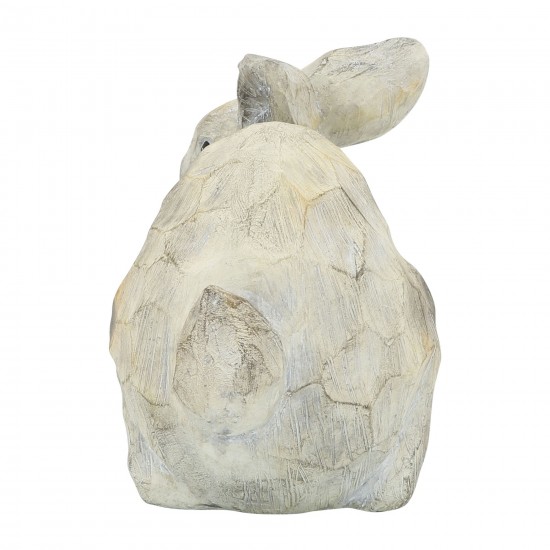 Resin, 16"l Mr. Rabbit Statue, Antique White