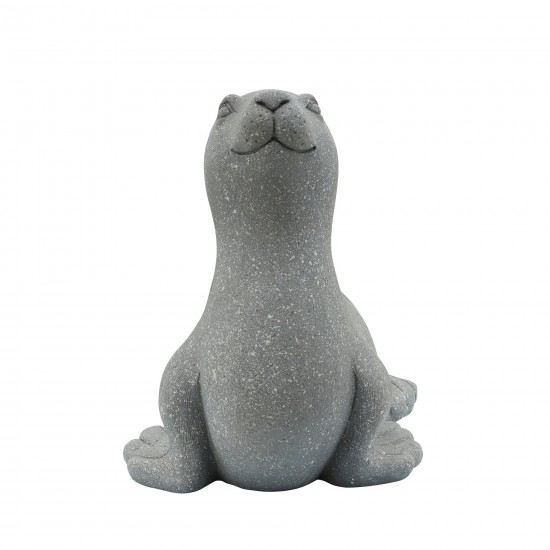 Resin 18" Sea Lion Planter, Gray