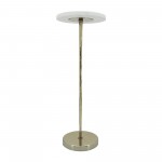 Metal/marble, 21"h Drink Table, White/gold Kd