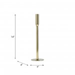 Metal, 14"h Taper Candle Holder, Gold