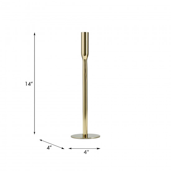 Metal, 14"h Taper Candle Holder, Gold