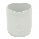 6" Face Vase, White