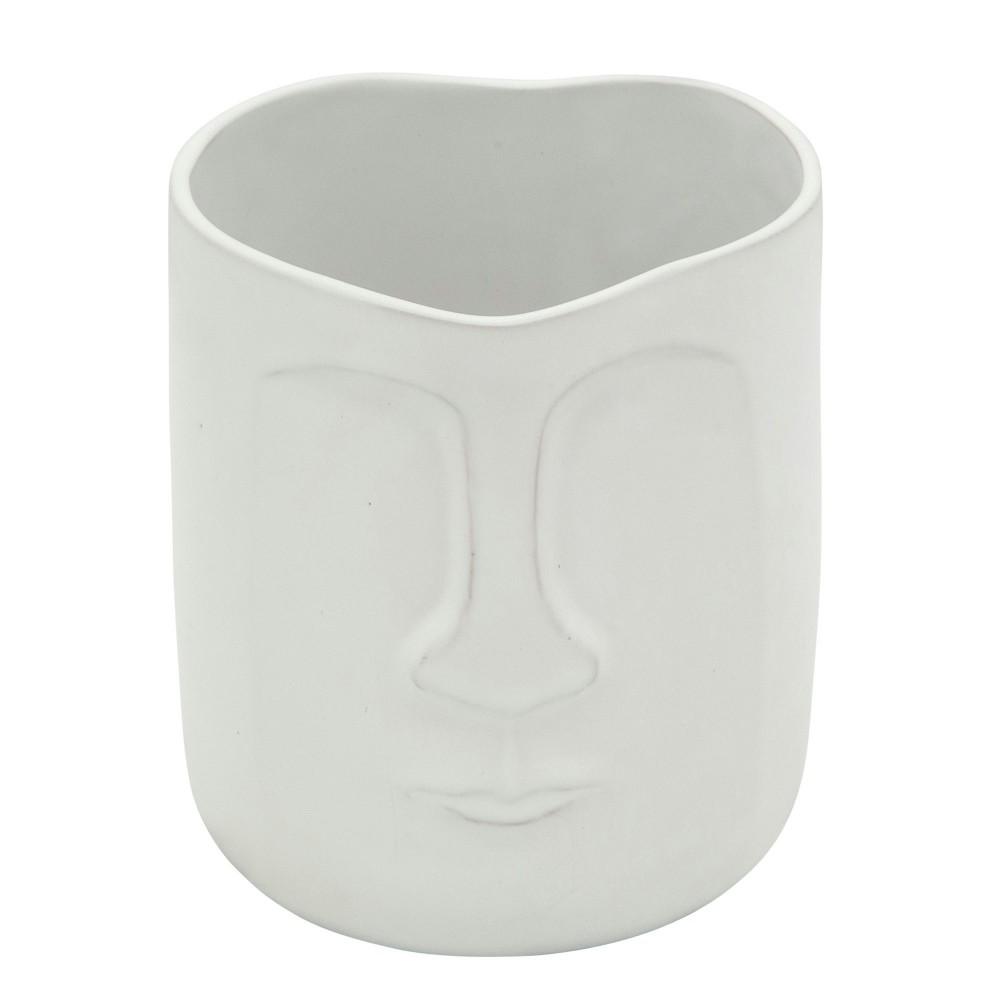 6" Face Vase, White