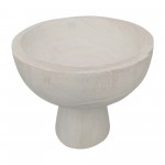 Wood, 8" Bowl W/ Stand, White