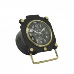 Metal, 5"h Altimeter Table Clock, Black