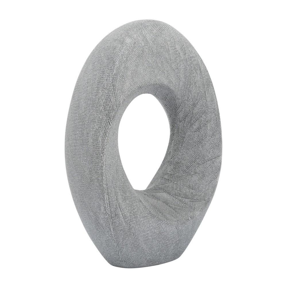 Cer, 16"h Scratched Hollow Accent, Silver